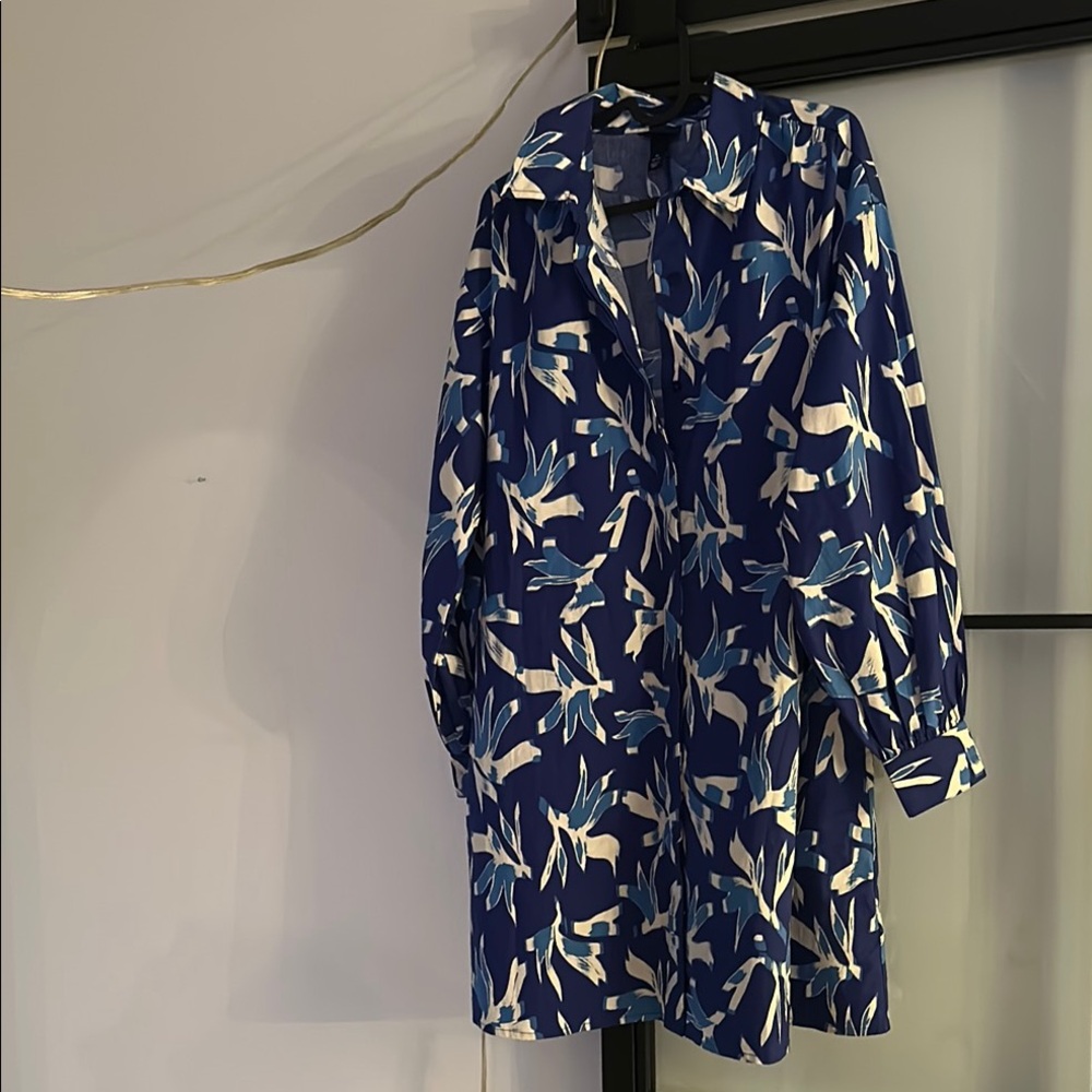 Scoop NYC Blue Floral Women's Dress